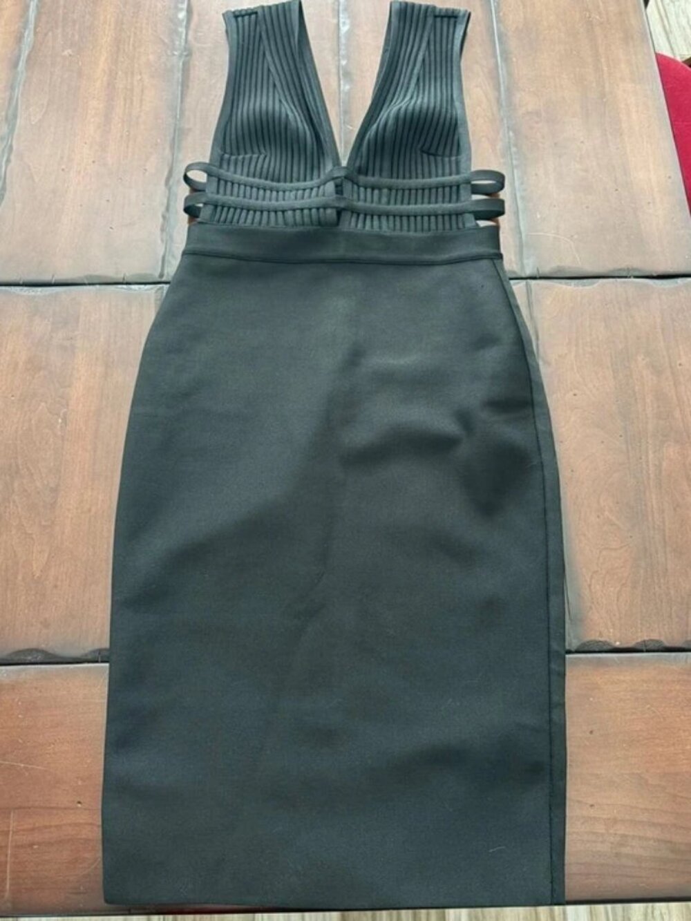 Bebe Plunge Neck Bandage Dress